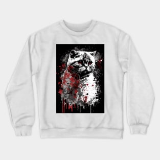 Scottish Fold Cat Portrait Crewneck Sweatshirt